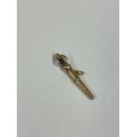 Antique 18k gold ratchet Breguet pocket watch key , tested positive for 18k gold