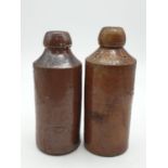 A VICTORIAN R WHITES LEMONADE BOTTLE PLUS A BATEY GINGER BEER BOTTLE 16/17cms TALL