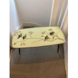 Vintage 1950s/60?s smooth topped coffee table ,having birds on branch design to top. 3ft x 1ft 6?. (