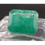 10.12cts of Natural Emerald (Beryl). Rectangle Step Cut. IDT certified