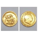 A 22K Yellow Gold George III 1817 Full Sovereign.