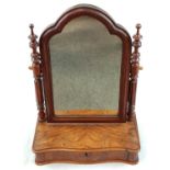 Vintage Walnut Swivel Dressing Table Vanity Mirror. Lower drawer for beauty items (missing key).