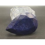 371cts of Pear Shaped Natural Blue Sapphire. GLI Certified.