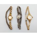 Three Vintage Ladies Watches. As found.