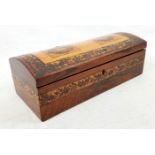 An Antique Games Box with Penwork Decoration. 25 x 8cm.