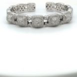 18k white gold diamond bangle with 4.50ct diamonds (F/G-VS), WGI certificate WGI9624118562 Weight