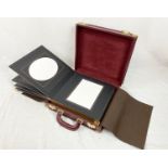 A Quality Photo Album Protected in a Red Leather Case. Case measures - 34 x 31cm