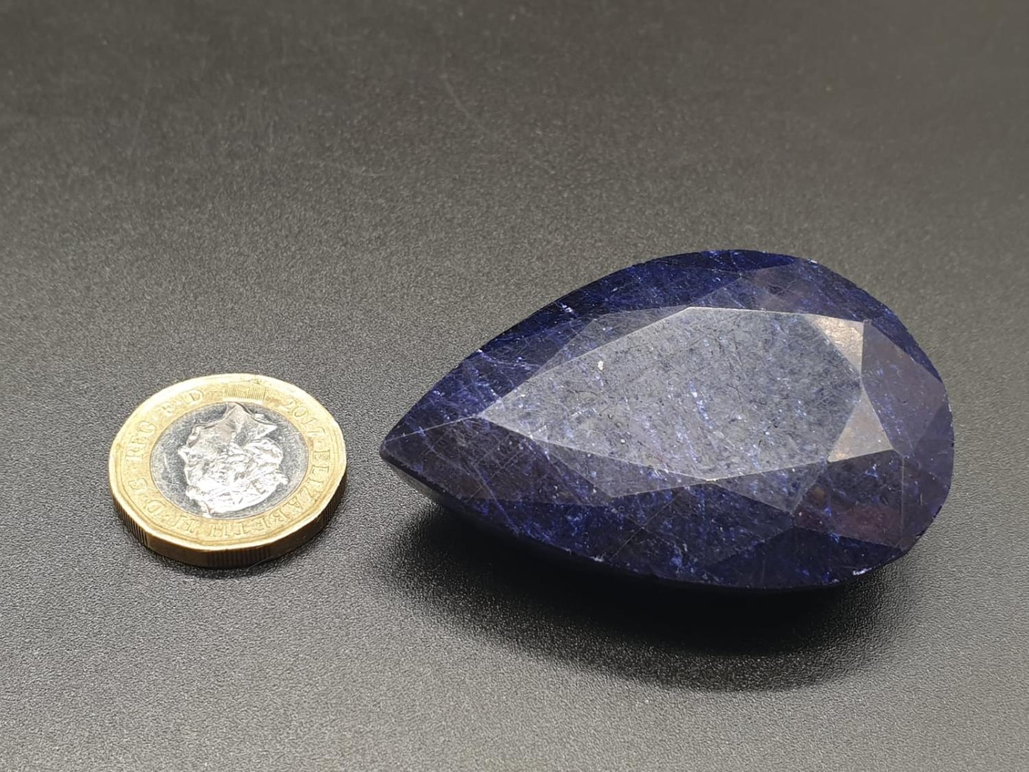 371cts of Pear Shaped Natural Blue Sapphire. GLI Certified. - Image 3 of 4