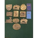 Large and interesting collection of brass steam rally plaques.