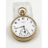 An Antique 9K Gold J.W. Benson Pocket Watch. Royal warrant holder to her majesty, the late Queen