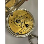 Antique sterling silver Waltham pocket watch AF