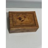 Tambridgeware wooden box; 10x6.8x3.8cm