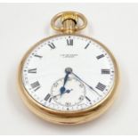 An Antique 9K Gold J.W. Benson Pocket Watch. Royal warrant holder to her majesty, the late Queen