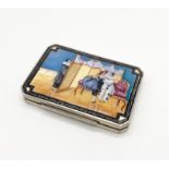 Rare antique Austrian Art Deco clown decorated enamel case. Dimensions: 9 x 6cm.