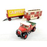 A CORGI CLASSIC SHOWMANS SET WITH CARTERS STEAM FAIR LIVERY.