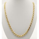 9K yellow gold rope chain. Weighs 26.8g and length is 66cm.