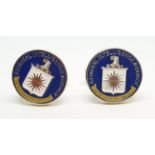 A pair of genuine CIA (central intelligence agency) USA cuff links in original box