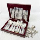 A canteen of silver plated cutlery marked John Stephenson 1820 Sheffield England, together with