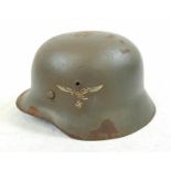 WW2 German Luftwaffe M40 Helmet and Liner. In Green so most likely from a Flak unit