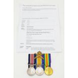 WW1 Military Medal and Duo Awarded to 63626 Pte Edison Burnett 4th Machine Gun Corps. With