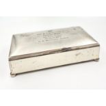 WW2 era Silver Plated Cigar Box Awarded to a Waffen SS Officer who hot promoted by the Führer on his