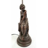 A Vintage Nouveau-Style Bronze Lady Figurine Lamp. 56cm tall - in full working order.