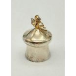 Carrs of London Silver Tooth fairy Keepsake Box. Gold plated fairy on top. 15.6g. 40mm tall.