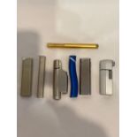 Vintage Collection of unusual lighters to include pen,stick ,elongated cube ,serpentine etc. a/f.