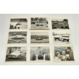 Forty Vintage Black and White Original Car racing Photographs.