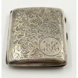 An Antique Silver Cigarette Case. Birmingham marks for MH Meyer Ltd. 8 x 7cm. 81.66g