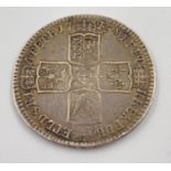 A 1745 George II Silver Half Crown Coin. 14.92g. Condition as per photos.