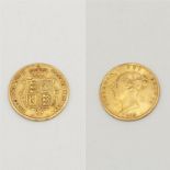 A 22K Gold Queen Victoria Half Sovereign. Dated 1859 - Young Head. Shield back.