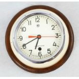 Russian Naval Wall Clock - Used on a Submarine. Wooden wall mount. Good condition, with key - in