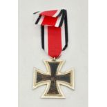 WW2 German Iron Cross 2nd Class. The Medal is 3-part construction with an iron core. The ribbon is a