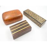 A Selection of Three Asian-Styled Trinket Boxes. All made with wood bearing different decorative