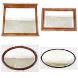 Four Large Vintage Wood Framed Mirrors. As Found. Largest Mirror 70 x 60cm.
