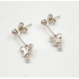 18CT WHITE GOLD DIAMOND BUTTERFLY DROP EARRINGS