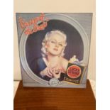 Vintage metal Jean Harlow advert for Lucky strike cigarettes reproduced from the 1930s original.a/f.