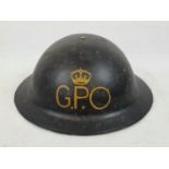 WW2 British Non Conductive General Post Office (telephones) Fibre Helmet.