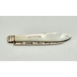 An Antique Fruit Knife. Hallmarked Thomas Marples of Sheffield 1872. Mother of Pearl Handle. Grape
