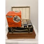 Large VINTAGE collection of hundreds of slides in purpose-built case, together with Cenei H-Scoper