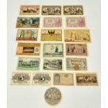Twenty Original Antique German Notgeld Notes. German emergency money issued in a time of financial