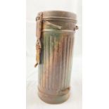 WW2 German Normandy Camouflage Gas Mask Canister with spare lenses