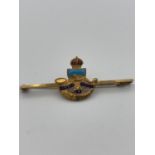 Rare Vintage DURBAN LIGHT INFANTRY sweetheart brooch, having enamelwork with the motto Primus IN