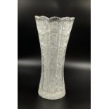 BOHEMIA CRYSTAL VASE Hand blown and engraved by the expert artisans of the Bohemia region in the