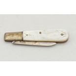 An Antique Miniature Fruit Knife. Hallmarked John Yeoman of Sheffield 1905. Mother of Pearl
