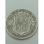 Silver 1917 Half crown George V in extra fine condition.Bold and clear definition, an exceptional