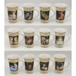 A Dozen Well-Made Ceramic Signs of the Zodiac Mugs. Illustrated, and specific zodiac meaning
