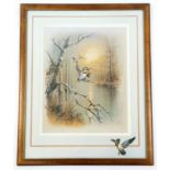 A Beautiful Vintage Ducks in Flight Print. In frame - 43 x 53cm