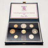 A Royal Mint 1984 United Kingdom Proof Coin Collection. Eight coins with a COA. Comes in a